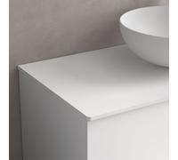 Plan de toilette sans usinage solid surface blanc mat 600 x 12 x 460 mm - SALGAR 97495