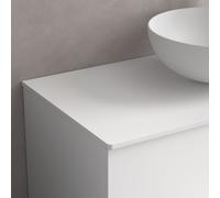 Plan de toilette sans usinage solid surface blanc mat 800 x 12 x 460 mm - SALGAR 97497