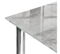 Plan de Travail 100x50 cm | Imprimé Décoratif | Résistant aux Rayures | Texture grise | Bords Polis | Verre Trempé | Plusieurs Tailles | pour Table à Manger, Table Basse et Bureau