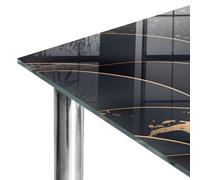 Plan de Travail 100x50 cm | Imprimé Décoratif | Résistant aux Rayures | Vagues de luxe | Verre Trempé | Bords Polis | Plusieurs Tailles | pour Table à Manger, Table Basse et Bureau