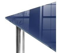 Plan de Travail 100x60 cm | Imprimé Décoratif | Résistant aux Rayures | Bleu marine vif | Bords Polis | pour Table à Manger, Table Basse et Bureau | Plusieurs Tailles | Verre Trempé