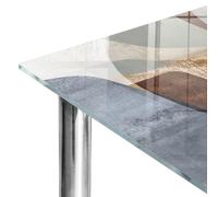 Plan de Travail 100x70 cm | Imprimé Décoratif | Résistant aux Rayures | Composition élégante | Bords Polis | Verre Trempé | pour Table à Manger, Table Basse et Bureau | Plusieurs Tailles