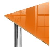 Plan de Travail 100x70 cm | Imprimé Décoratif | Résistant aux Rayures | Orange fort | Plusieurs Tailles | Verre Trempé | pour Table à Manger, Table Basse et Bureau | Bords Polis