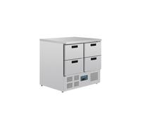 Plan de travail 240 litres, 4 tiroirs GN 1/1, inox