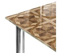 Plan de Travail 50x50 cm | Imprimé Décoratif | Résistant aux Rayures | Élégance brune | Verre Trempé | Bords Polis | pour Table à Manger, Table Basse et Bureau | Plusieurs Tailles