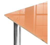 Plan de Travail 50x50 cm | Imprimé Décoratif | Résistant aux Rayures | orange pastel | Verre Trempé | Bords Polis | pour Table à Manger, Table Basse et Bureau | Plusieurs Tailles