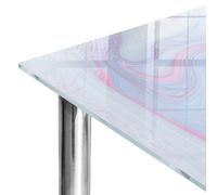 Plan de Travail 50x50 cm | Imprimé Décoratif | Résistant aux Rayures | vagues pastel | pour Table à Manger, Table Basse et Bureau | Plusieurs Tailles | Bords Polis | Verre Trempé