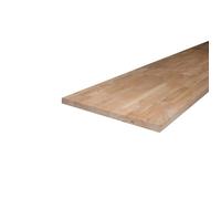 Plan de travail bois massif Hévéa lamellé abouté L.250 x P.65 cm, Ep.26 mm