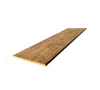 Plan de travail bois massif Teck lamellé abouté L.250 x P.65 cm, Ep.26 mm