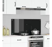 Plan de travail de cuisine vidaXL Noir 110x50x0,6 cm Verre trempé