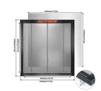Plan de travail laser alvéolé ACMER, CE, polyvalent pour les machines de gravure et de découpe, 440x440mm