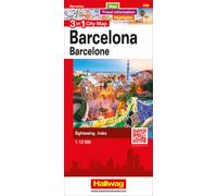 Plan de ville - Barcelone | Hallwag - 3 in 1 City maps