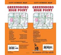 Plan des rues - Greensboro, High Point, Caroline du Nord | GM Johnson