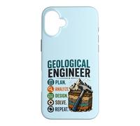 Plan d'ingénieur géologique Analyser la Conception Résoudre Répéter Coque pour iPhone 16 Plus