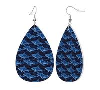 Plan Directeur De Cyber Shark Boucles D'Oreilles Double Face Pendantes En Cuir Légères Boucles D'Oreilles En Cuir Pour Quotidien Femme