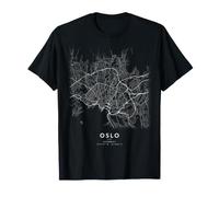 Plan d'Oslo Norvège Carte des Rues Art Minimaliste T-Shirt