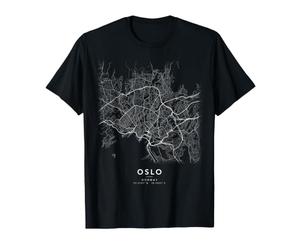 Plan d'Oslo Norvège Carte des Rues Art Minimaliste T-Shirt