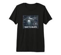 Plan d'OVNI auquel Je Veux Croire T-Shirt Haut de Gamme