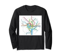 Plan du métro de Washington, DC - États-Unis - T-Shirt Manche Longue