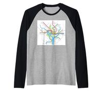 Plan du métro de Washington, DC - États-Unis - T-Shirt Manche Raglan