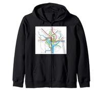 Plan du métro de Washington, DC - États-Unis - T-Shirt Sweat à Capuche