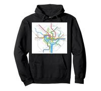 Plan du métro de Washington, DC - États-Unis - T-Shirt Sweat à Capuche