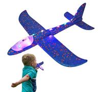 Plan en Mousse | Glider Manuel de Lancement | Jouet d'avion en Mousse Lumineuse de 48 cm avec lumières LED pour | Avions de Plein air faciles à Voler pour Les garçons et Les Filles Aiment