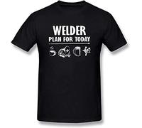 Plan for Today Coffee Welder Beer Sex T-Shirt Men T Shirt Funny Welding for Welder Tees Mens Tshirts for Men Tops Shirt Rife Black M