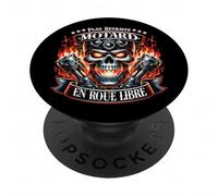 Plan Retraite Motard Papi Badass Biker Senior en Roue Libre PopSockets PopGrip Adhésif
