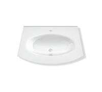 Plan simple vasque en verre blanc l.69 x P.52 cm, Vague