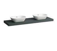LAUFEN LANI Plan de toilette, découpe à gauche et à droite, 1570x495x65mm, H4046941122661, Couleur: Trafic gris