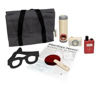 PlanToys Set de détective enfant – Valise en bois avec walkie-talkie – 3+ ans