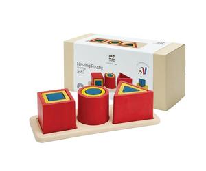 Plan Toys - Puzzle d'encastrement 3 Formes - Bois - PT5463