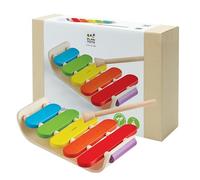 PlanToys Xylophone Ovale en Bois pour Enfants - Xylophone en Bois avec 5 Lames Colorées, Poignée Solide et Maillet - Jouet Musical dès 1 An - Instrument de Musique pour Tout-Petits - Xylophone Enfant