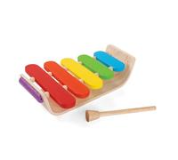 PlanToys Xylophone Ovale en Bois pour Enfants - Xylophone en Bois avec 5 Lames Colorées, Poignée Solide et Maillet - Jouet Musical dès 1 An - Instrument de Musique pour Tout-Petits - Xylophone Enfant