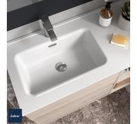 Plan vasque CONSTANZA 1200 coquette à droite pour meuble 900 porcelaine blanche - SALGAR 97066