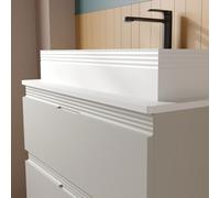 Plan vasque Solid surface EA 700 à poser Blanc Mat H120 P30 - SALGAR 119076