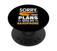 Plan with My Saxophone Saxophonist Instrument de Musique PopSockets PopGrip Adhésif