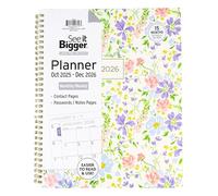 PlanAhead Planificateur mensuel octobre 2025 à décembre 2026 - 27,9 x 24,8 cm - Carnet de planification académique de 15 mois avec grand imprimé - Motif floral tendance - Calendrier perforé à 3 trous