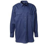 Planam 417045 Chemise à manches longues en Serge Taille 45/46 Bleu Forcé