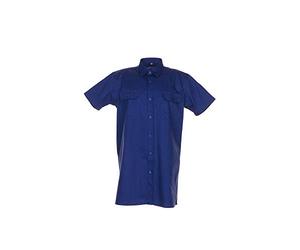 Planam 418043 Chemise à manches courtes en Serge Taille 43/44 Bleu Forcé