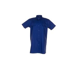 Planam 418045 Chemise à manches courtes en Serge Taille 45/46 Bleu Forcé