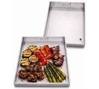 Plancha 2 pièces 30 x 20 cm avec évacuation de graisse compatible avec Weber Go-Anywhere