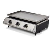 Plancha à gaz Cadix 3 feux - COOKING BOX - Plaque inox 62 x 37,5 cm - Tiroir graisse - Jusqu'à 8 convives - 9,45 kW