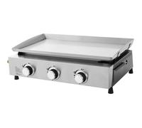 Plancha à gaz - Cookingbox - Faro - 3 brûleurs - Surface de cuisson : 61 x 35 cm - Cuve en acier - Acier inoxydable