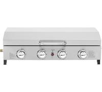 Plancha à gaz en inox avec 4 bruleurs et couvercle ""Fasto"" - 10 kw - Gris