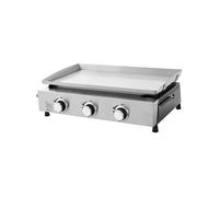 Cookingbox Plancha à gaz Faro 3 brûleurs Surface 61 x 35 cm Cuve en acier inoxydable