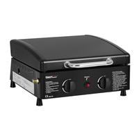 Royal Gourmet Plancha à Gaz Portable avec 2 Brûleurs de 2,5 KW, Plancha Gaz Exterieur avec Plaque de Cuisson Émaillée, Barbecue Gaz avec Pieds Réglables pour Jardin et Camping