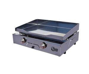 Plancha à gaz SEVILLA 2 feu - Plaque et caisson INOX - SE2_2R