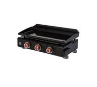 BRASERO - Plancha Silvia II G 3 Feux Brasero - Surface de cuisson 67 x 34 cm - 3 brûleurs - Plaque Fonte émaillée fabriquée en France - Grille de réchauffement - Jusqu'à 10 convives - 7,5 kW